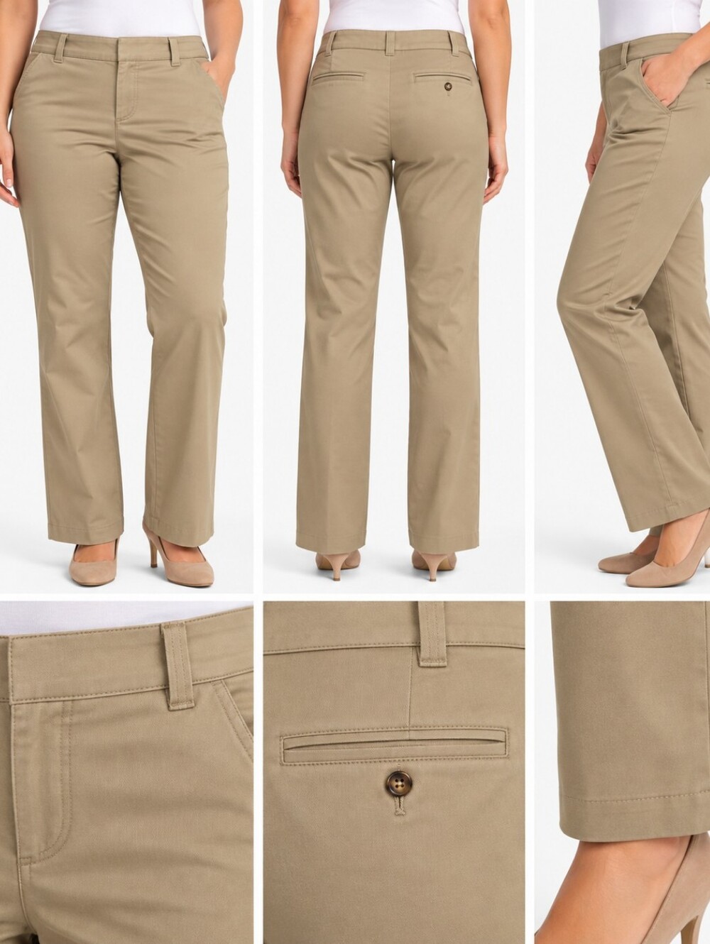 Living Planet Women’s Khaki Stretch Pants Size 14 Organic Cotton